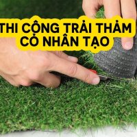 Cách tự thi công dán Thảm cỏ nhân tạo Trải sàn trong nhà | SG